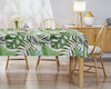 OBRUS NA STÓŁ BOHO LIŚCIE MONSTERA BAWEŁNA ZIELONY 140X280