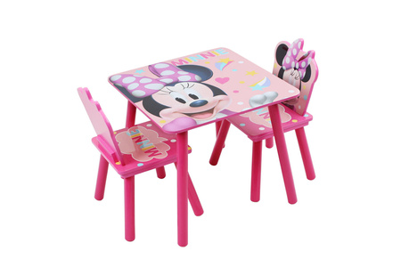DISNEY MYSZKA MINNIE MIKI STOLIK 2 KRZESŁA DZIECI