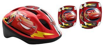 DISNEY CARS AUTA ZESTAW KASK 4 OCHRANIACZE ROWER
