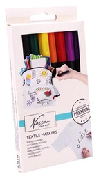 MARKERY DO TKANIN TSHIRT KOSZULEK CZARNY KOLOROWE MAZAKI PISAKI 8 sztuk