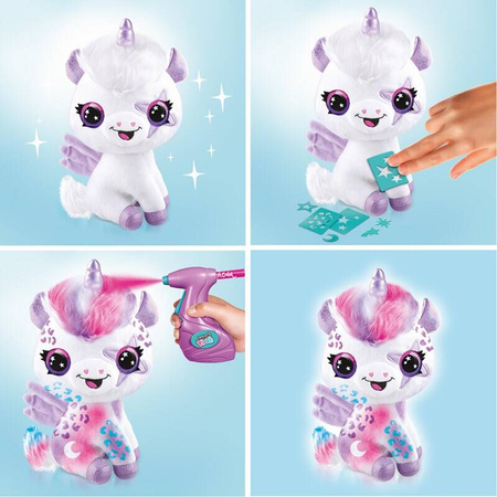 AIRBRUSH PLUSH JEDNOROŻEC POKOLORUJ PLUSZAKA PLUSZ MASKOTKA ŚWIECI W CIEMNO