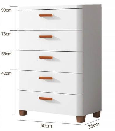 PLASTIKOWY POJEMNIK REGAŁ KOSZ NA ZABAWKI SZAFKA SZUFLADY 5 PÓŁEK