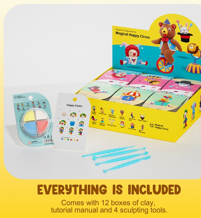 MASA PLASTYCZNA ZESTAW SUPER CLAY PIANKOLINA CYRK SENSORYCZNE