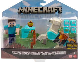 MINECRAFT zestaw 2 figurek FIGURKA STEVE + KOŃ HDV39