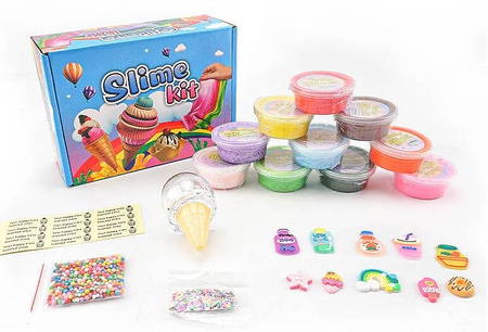 MASA PLASTYCZNA ZESTAW DO ROBIENIA SLIME GLUTÓW BUTTER AKCESORIA FLUFFY