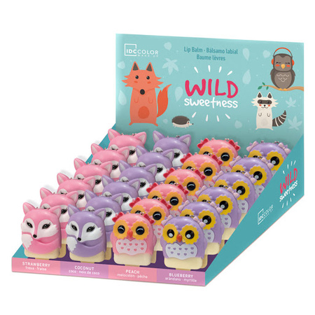 ZWIERZĘTA SOWA LISEK LODY BALSAM DO UST DLA DZIECI BRELOK