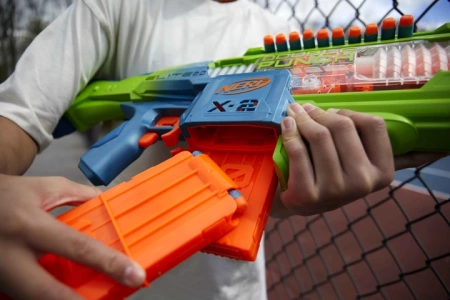 Pistolet Nerf Elite Wyrzutnia Double Punch Blaster 50 strzałek