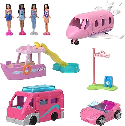 MINI BARBIE LAND MINI LALECZKI BARBIE ZESTAW SAMOCHÓD SAMOLOT