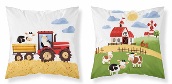 TRAKTOR KROWA WIEŚ FARMA PODUSZKA JASIEK WYPEŁNIENIE WKŁAD