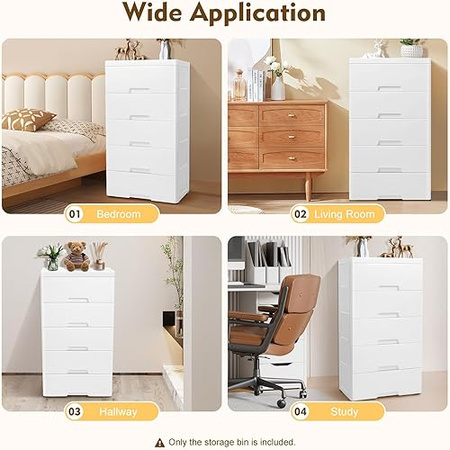 PLASTIKOWY POJEMNIK REGAŁ KOSZ NA ZABAWKI SZAFKA SZUFLADY 5 PÓŁEK