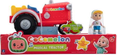 COCOMELON Muzyczny Czerwony TRAKTOR + Figurka JJ