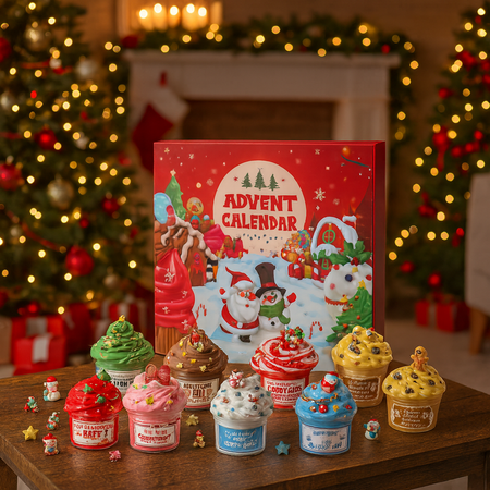 KALENDARZ ADWENTOWY SLIME GLUTY DLA DZIECI 2025 KREATYWNY OZDOBY