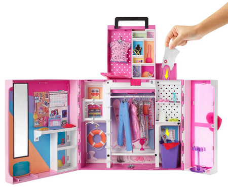 BARBIE ZESTAW DUŻA WYMARZONA SZAFA + LALKA I AKCESORIA HGX57