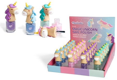 MARTINELIA Brokatowy LAKIER do paznokci dla dzieci zmywalny mix kolorów