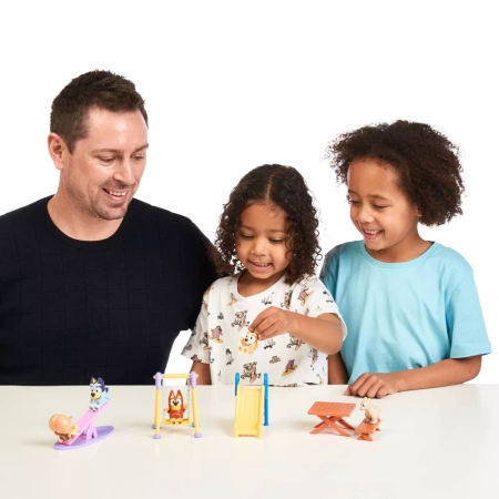 BLUEY BINGO PIESKI ZESTAW PLAC ZABAW PARK HUŚTAWKA ZJEŻDZALNIA FIGURKI