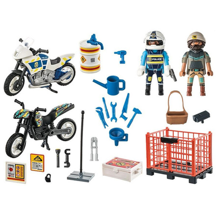PLAYMOBIL KLOCKI DLA DZIECKA ZESTAW STARTOWY POLICJA MOTOCYKLE