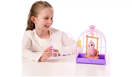 Little Live Pets ROSIE Mówiący Ptaszek z Klatką W Klatce niebieski Dźwięki