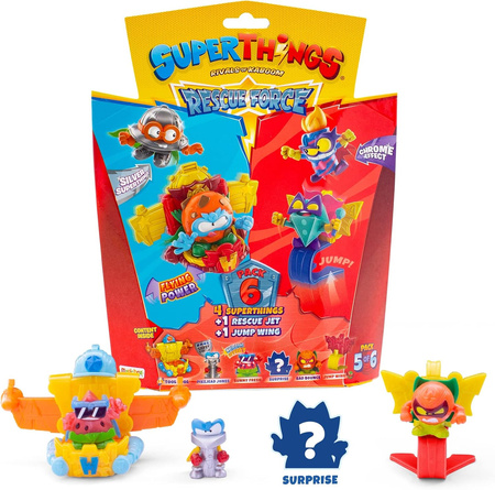 SUPER THINGS ZINGS 6PAK RESCUE FORCE FIGURKI JET