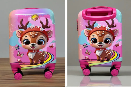 WALIZKA JELONEK MOTYLKI DLA DZIECI KABINOWA DO SAMOLOTU DZIECIĘCA PODRÓŻNA