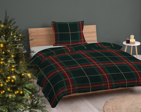 POŚCIEL ŚWIĘTA ŚWIĄTECZNA KRATKA BAWEŁNA 140X200 GWIAZDKA