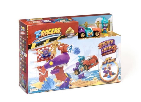 T-RACERS ZESTAW PIRATE SHARK ATTACK WYRZUTNIA AUTO