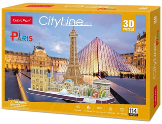 CUBIC FUN PUZZLE 3D PRZESTRZENNE CITY LINE Paris PARYŻ WIEŻA EIFFLA 114 EL