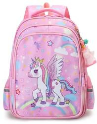 JEDNOROŻEC UNICORN PLECAK SZKOLNY WYCIECZKOWY + BRELOK A4 3 KOMORY