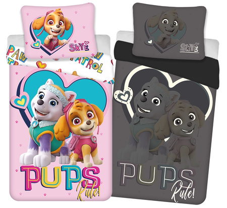 PSI PATROL SKYE PIESKI POŚCIEL ŚWIECĄCA W CIEMNOŚCI ŚWIECI 140x200