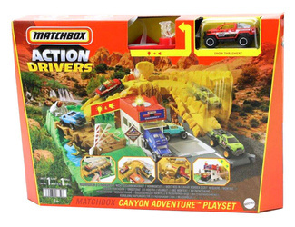 MATCHBOX ZESTAW AKCJA W KANIONIE GARAŻ ZE ŚWIATŁEM I DŹWIĘKIEM AUTO HHH32