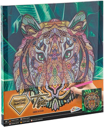 TYGRYS MOZAIKA DIAMENTOWA HAFT DIAMOND PAINTING PŁÓTNO OBRAZ DAIMENTAMI 