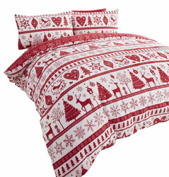 ŚWIĘTA MIKOŁAJ CZERWONA POŚCIEL ŚWIĄTECZNA 140X200