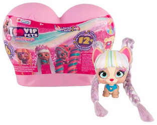 VIP PETS MINI PIESEK DO STYLIZACJI Z DŁUGIMI WŁOSAMI 20CM NIESPODZIANKA