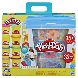 PLAY-DOH ZESTAW CIASTOLINA 8 TUB 35 AKCESORIÓW I NARZĘDZI WALIZKA 