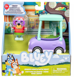 Bluey Zestaw Samochód Granny Car + Figurka Janet Moose Toys 