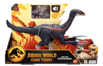 JURASSIC WORLD TEORIA CHAOSU ATAKUJĄCY TERIZINOZAUR FIGURKA DINOZAUR DŹWIĘK