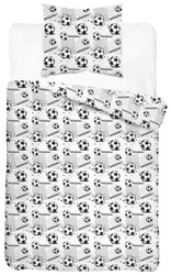 POŚCIEL DZIECIĘCA 140x200cm PIŁKA NOŻNA GOL FOOTBALL BIAŁA SZARA XOXO