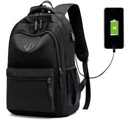 DUŻY PLECAK CZARNY MIEJSKI MĘSKI NA LAPTOPA + USB