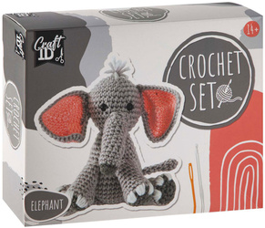 ZESTAW DO SZYDEŁKOWANIA POCZĄTKUJĄCYCH  MASKOTKA SŁONIK SŁOŃ  KREATYWNY