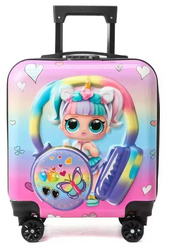 LALKA LALECZKA LOL WALIZKA NA KÓŁKACH 3D DLA DZIECI SZYFR PODRÓŻNA TĘCZOWA