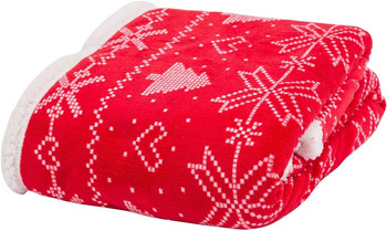 ŚWIĘTA CIEPŁY KOC PLED ŚWIĄTECZNY CZERWONY CHOINKA