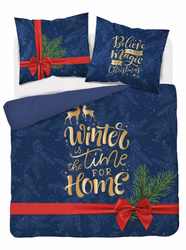 POŚCIEL ŚWIĄTECZNA ŚWIĘTA RENIFERY PREZENT 160X200