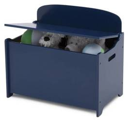 GRANATOWA SKRZYNIA ZABAWKI POJEMNIK KUFER DZIECI