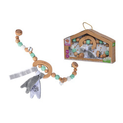 DREWNIANA ZAWIESZKA DO WÓZKA GRYZAK DZWONEK