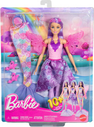 Lalka BARBIE 3 w 1 MAGICZNA WRÓŻKA Księżniczka Syrenka JCP74