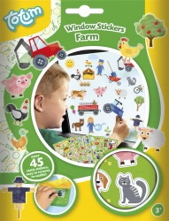 Totum naklejki na okno szybę wielorazowe okienne Farma