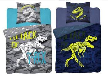 DINOZAURY DINO TREX POŚCIEL ŚWIECĄCA 160X200