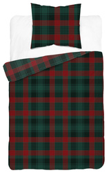 POŚCIEL ŚWIĘTA ŚWIĄTECZNA KRATKA BAWEŁNA SATYNOWA 140X200 GWIAZDKA