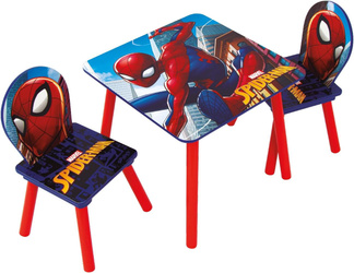 SPIDERMAN PAJĄK STOLIK STÓŁ DREWNIANY 2 KRZESŁA DLA DZIECI MEBLE DO POKOJU