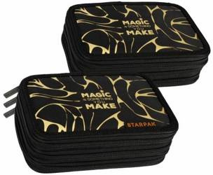 PIÓRNIK Z WYPOSAŻENIEM TRZYKOMOROWY CZARNY ZŁOTY