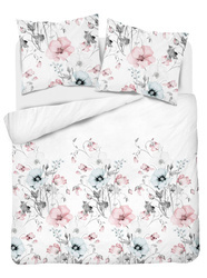 POŚCIEL KWIATKI  ŁĄKA OGRÓD BIAŁA BAWEŁNA DO SYPIALNI  220X200